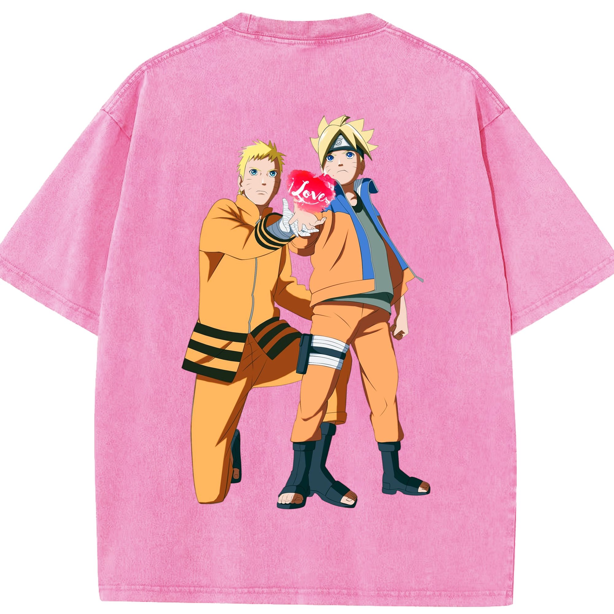 （画像用） NARUTO -ナルト- うずまき ボルト Uzumaki Boruto 綿100% ヴィンテージ風 半袖Tシャツ（背面プリント）